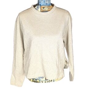 & other stories silver glitter long sleeve top size 4